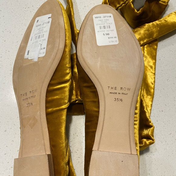 THE ROW lace-up velvet ballet flats - Picture 7 of 8